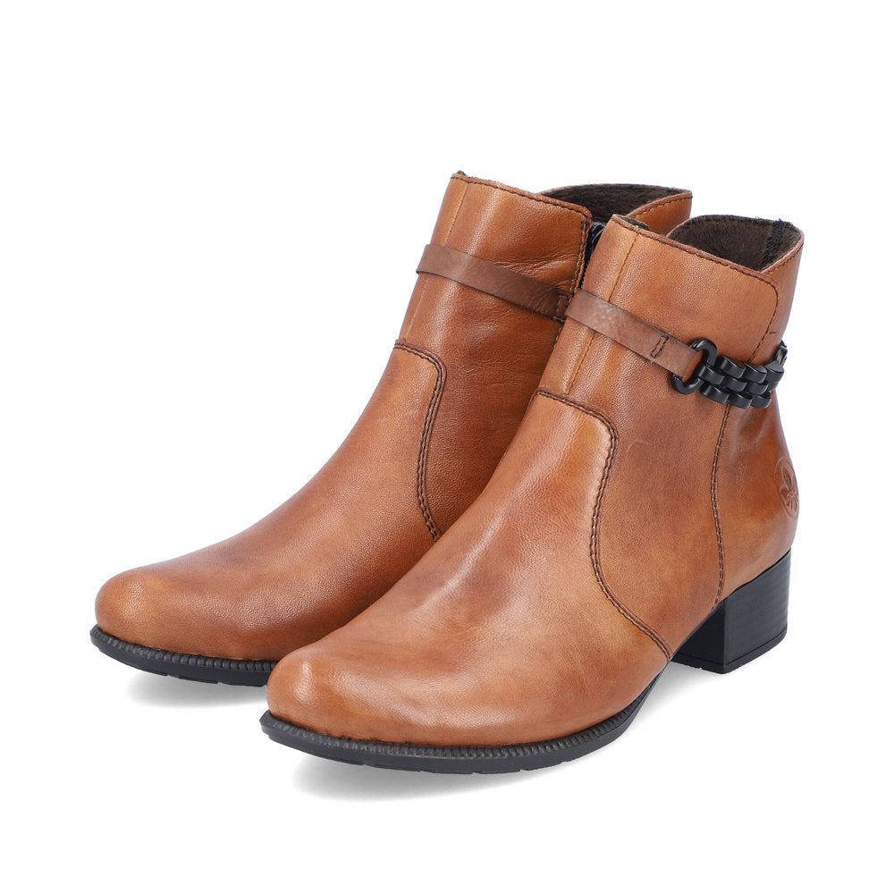 Reiker Ankle Boot in Leather 78676-25 CHESTNUT