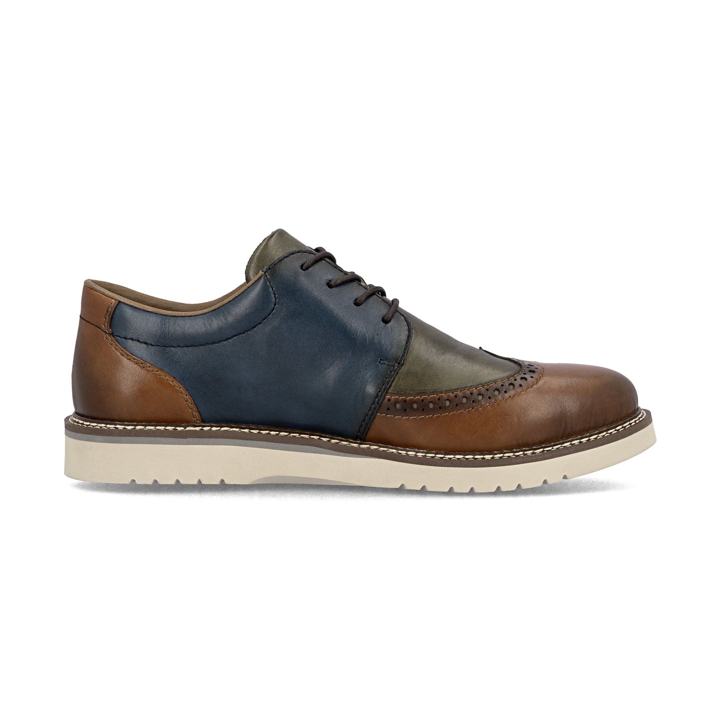 Rieker 04504 MULTI Tone Soft Leather Brogue Shoe 04504-90