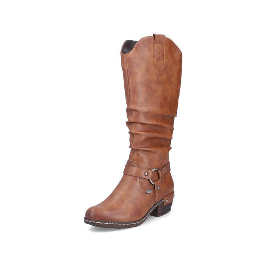 Rieker 93670 TAN Long Western Style Zip Boot 93670-24