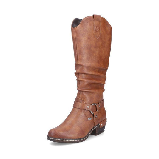 Rieker 93670 TAN Long Western Style Zip Boot 93670-24