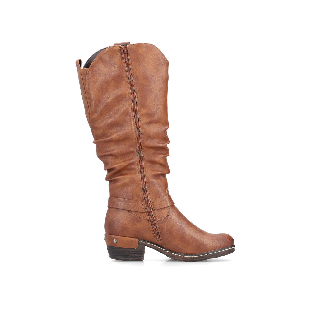 Rieker 93670 TAN Long Western Style Zip Boot 93670-24