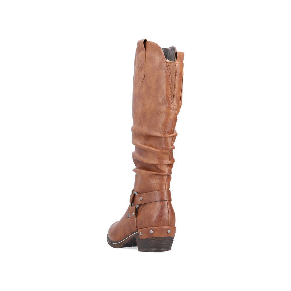 Rieker 93670 TAN Long Western Style Zip Boot 93670-24