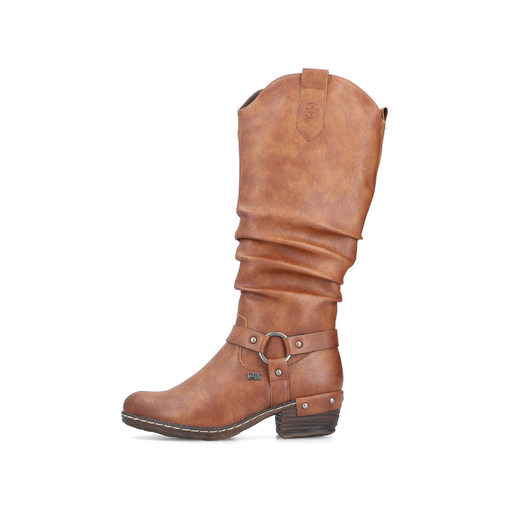 Rieker 93670 TAN Long Western Style Zip Boot 93670-24
