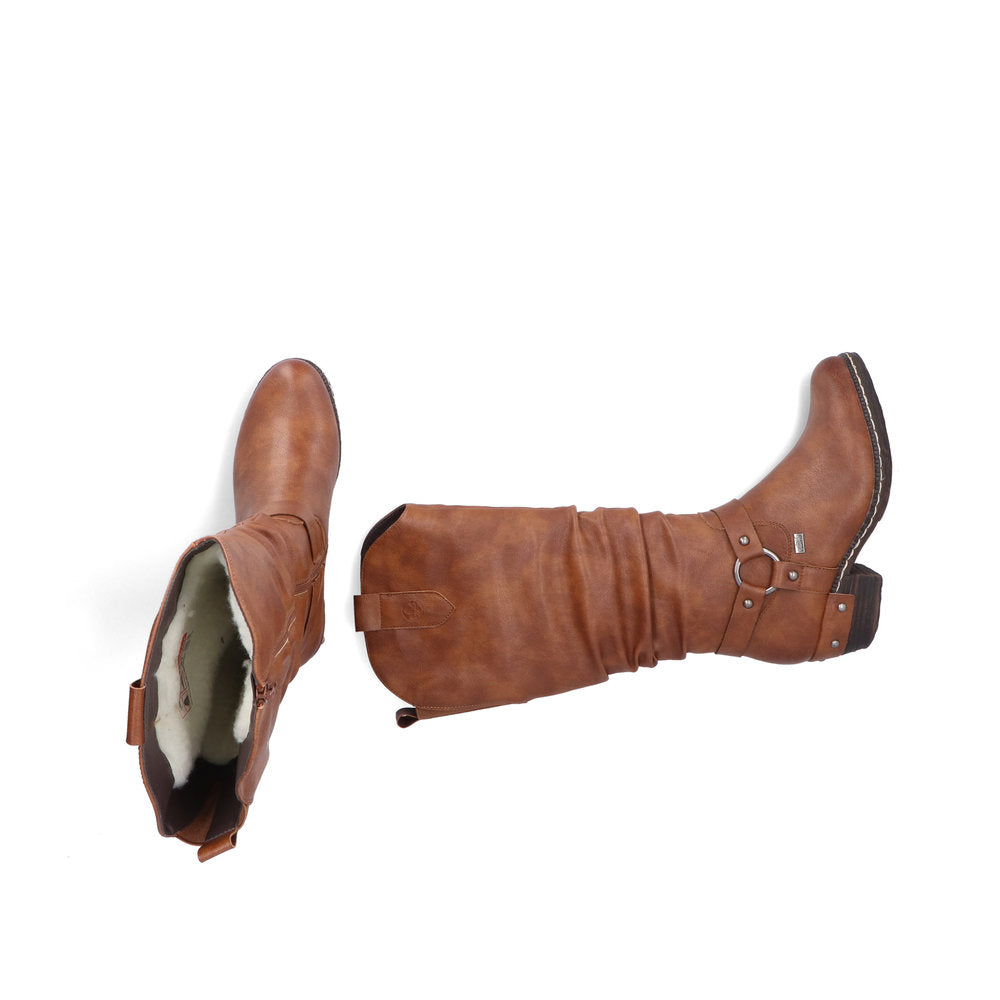 Rieker 93670 TAN Long Western Style Zip Boot 93670-24