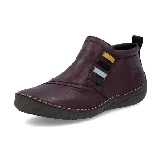 Rieker Casual Ankle Boot with zip 52584-30 BURGUNDY