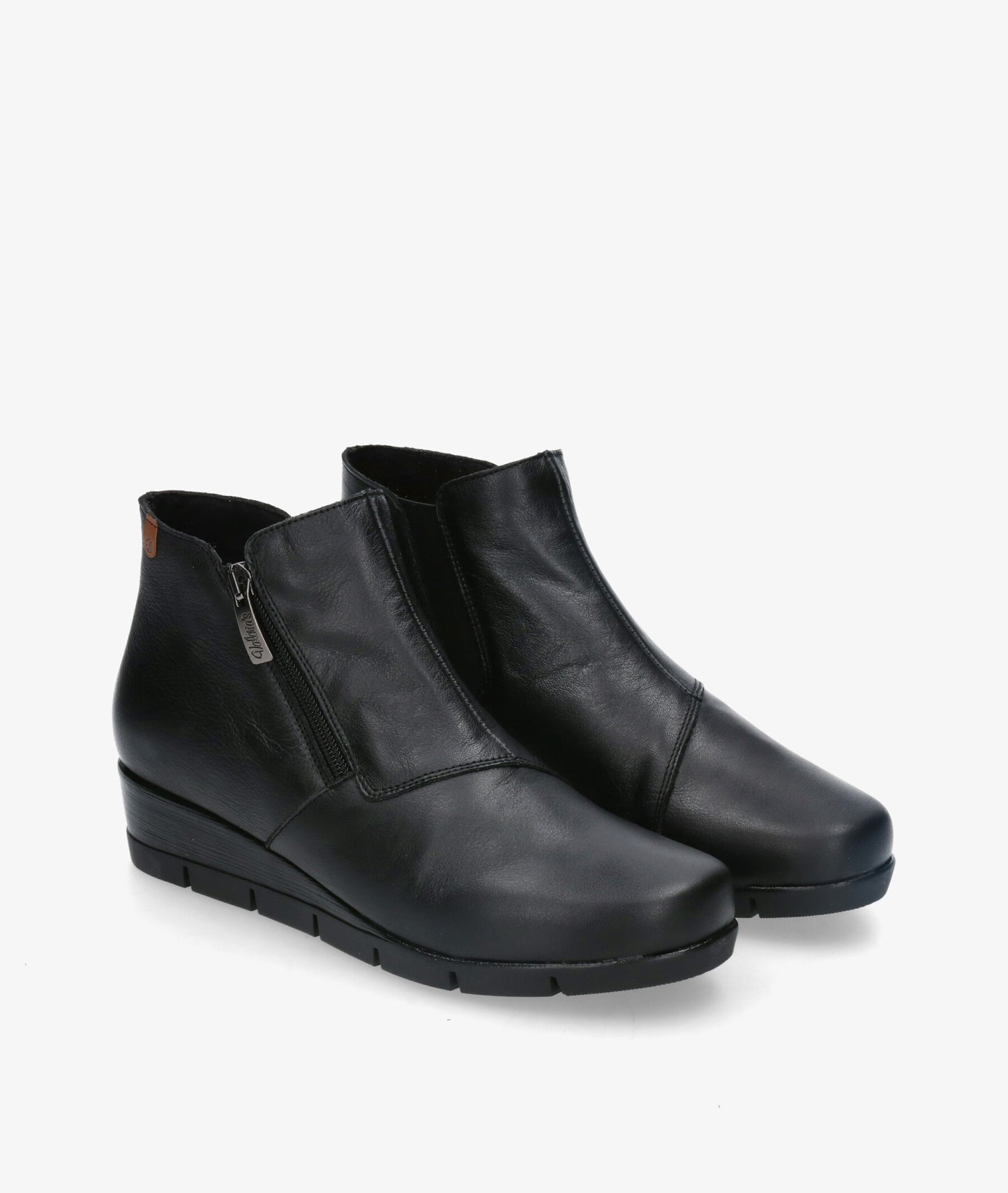 Valerias 9511 BLACK Soft Leather Wide Fitting Ankle Boot