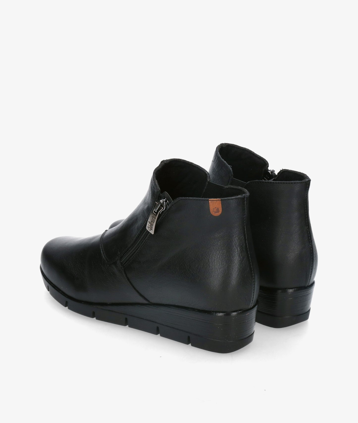 Valerias 9511 BLACK Soft Leather Wide Fitting Ankle Boot