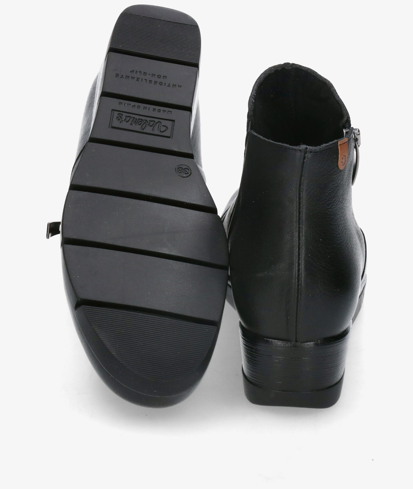 Valerias 9511 BLACK Soft Leather Wide Fitting Ankle Boot