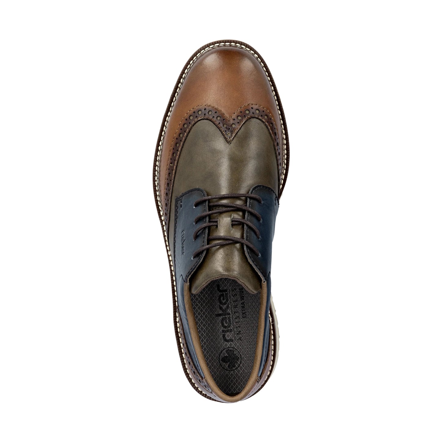 Rieker 04504 MULTI Tone Soft Leather Brogue Shoe 04504-90