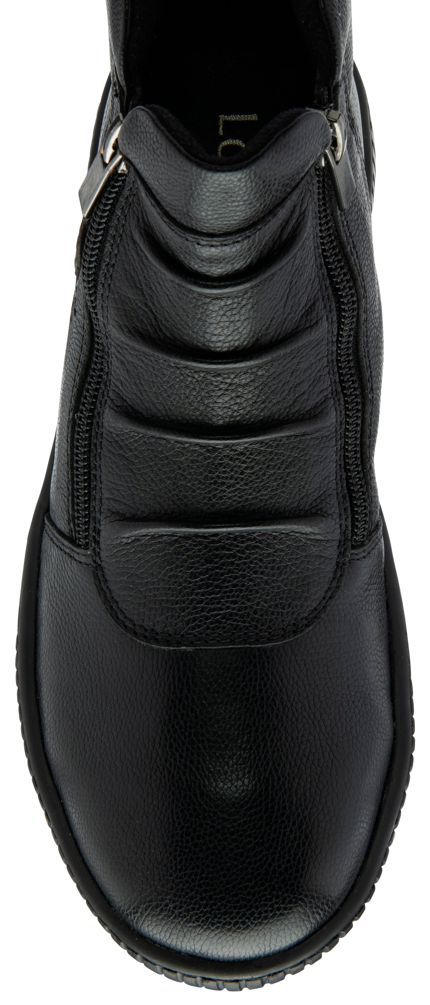 Lotus Atlanta BLACK Soft Leather Twin Zip Ankle Boot ULB405