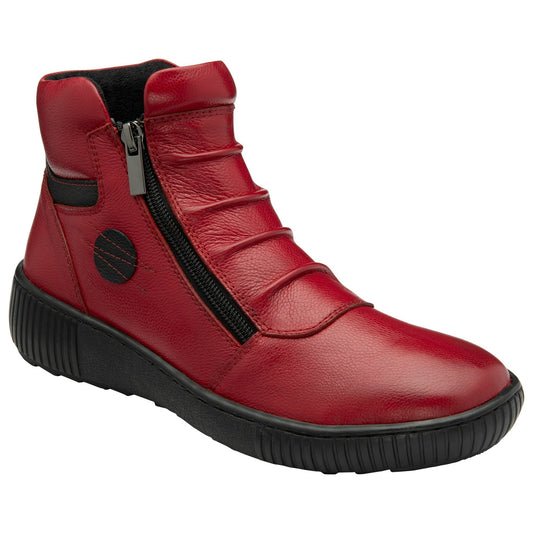 Lotus Atlanta RED Soft Leather Twin Zip Ankle Boot ULB405