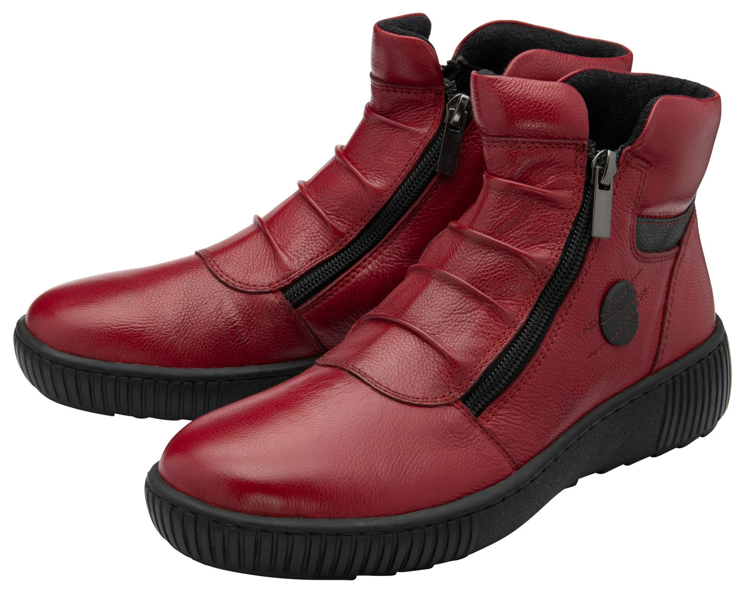 Lotus Atlanta RED Soft Leather Twin Zip Ankle Boot ULB405