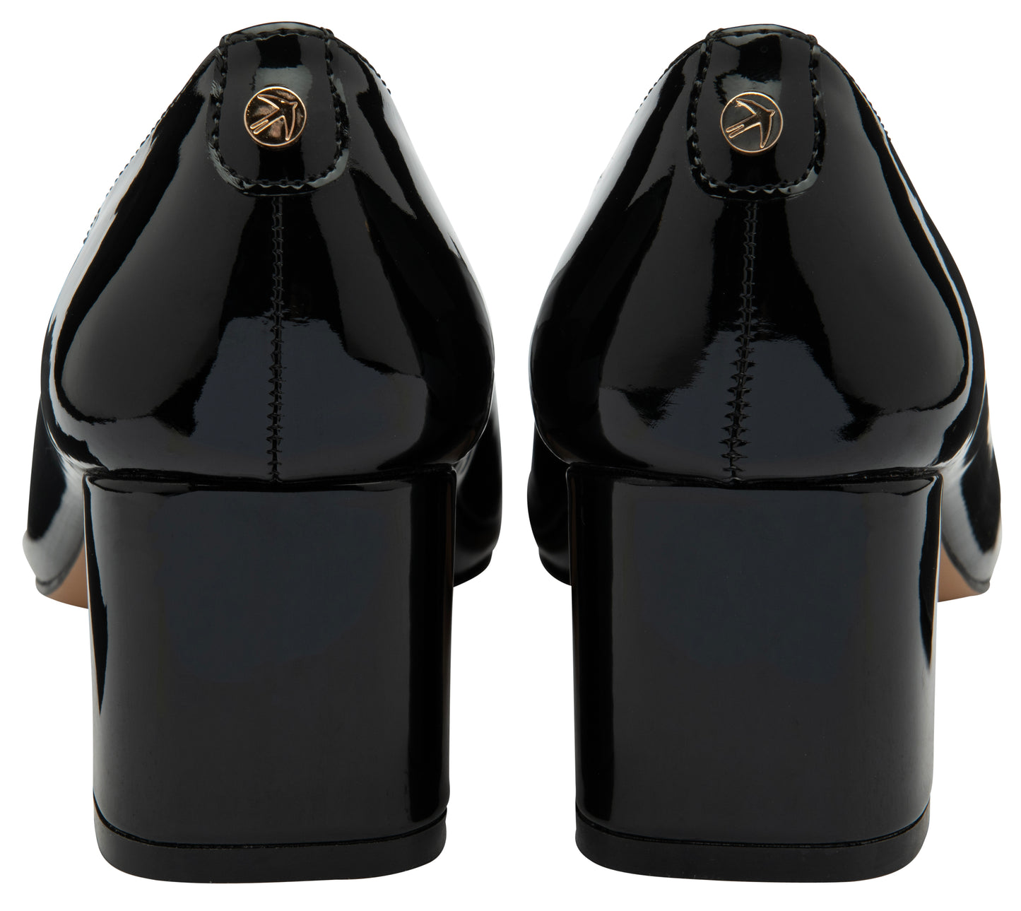 Lotus Shoe Aubrey Classic Court shoe with block heel BLACK PAT ULB443