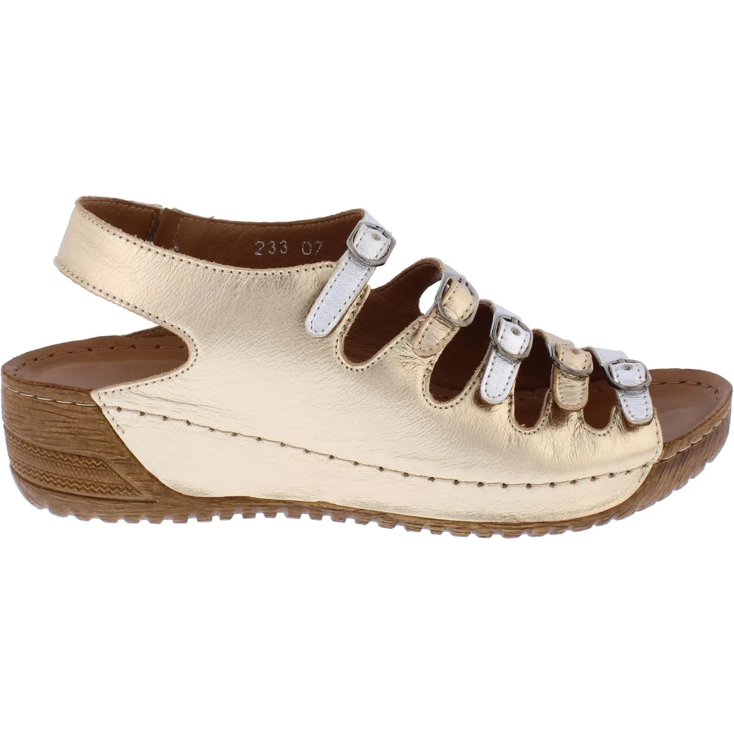 Adesso Astrid Soft Leather METALLIC Wedge Sandal astrid-A6869