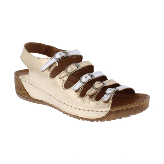 Adesso Astrid Soft Leather METALLIC Wedge Sandal astrid-A6869