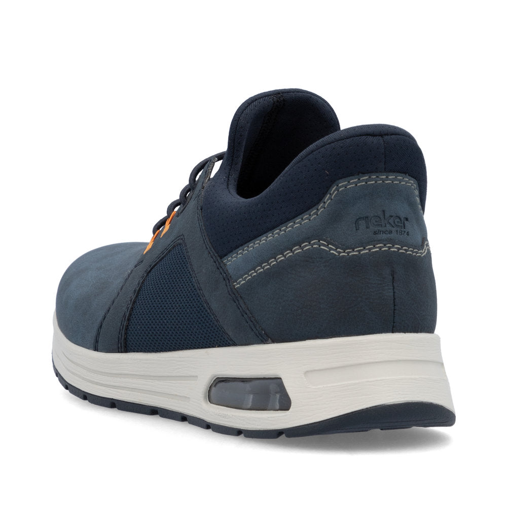 Reiker Men's Shoe- Wide fitting Step-In Shoe with Elastic Lace NAVY B1053-14