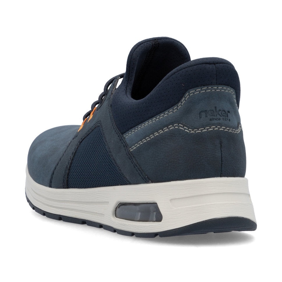 Reiker Men's Shoe- Wide fitting Step-In Shoe with Elastic Lace NAVY B1053-14