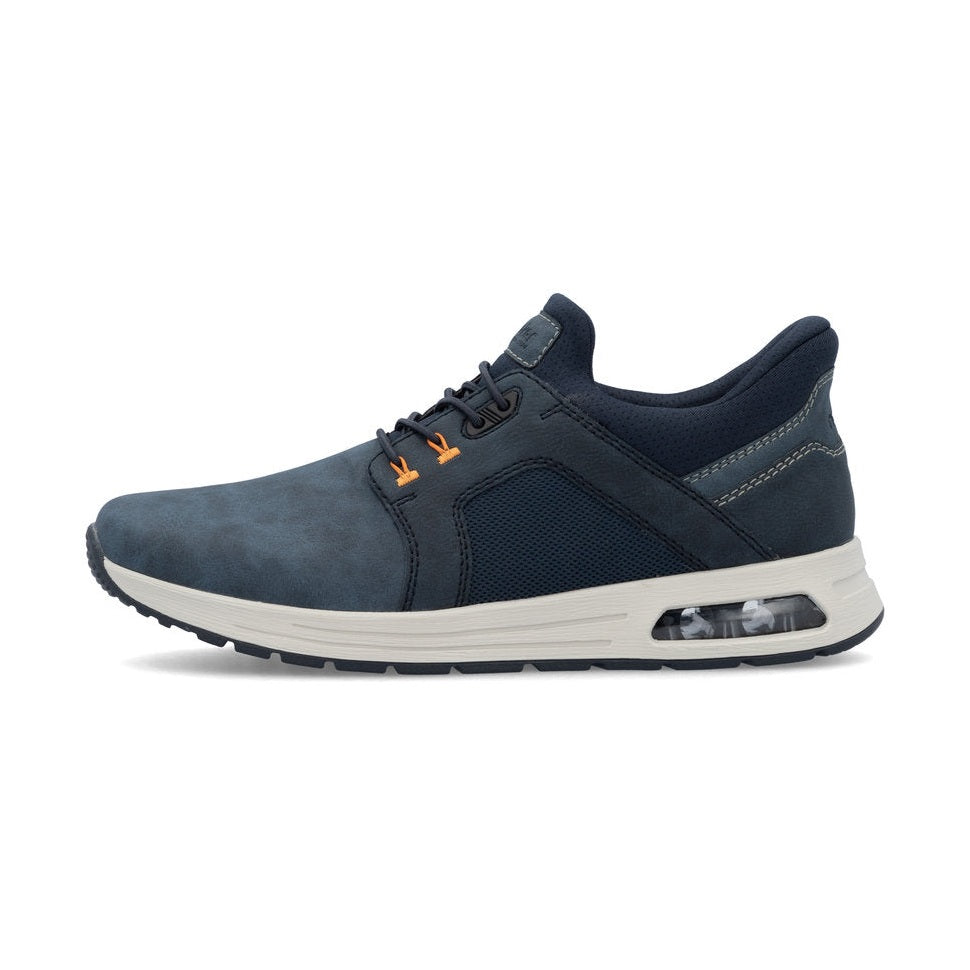 Reiker Men's Shoe- Wide fitting Step-In Shoe with Elastic Lace NAVY B1053-14