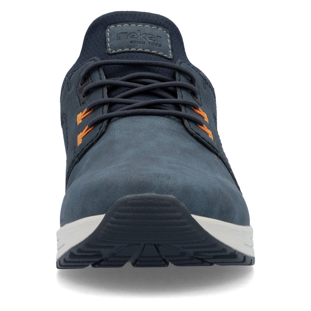 Reiker Men's Shoe- Wide fitting Step-In Shoe with Elastic Lace NAVY B1053-14