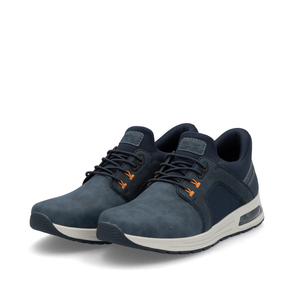 Reiker Men's Shoe- Wide fitting Step-In Shoe with Elastic Lace NAVY B1053-14