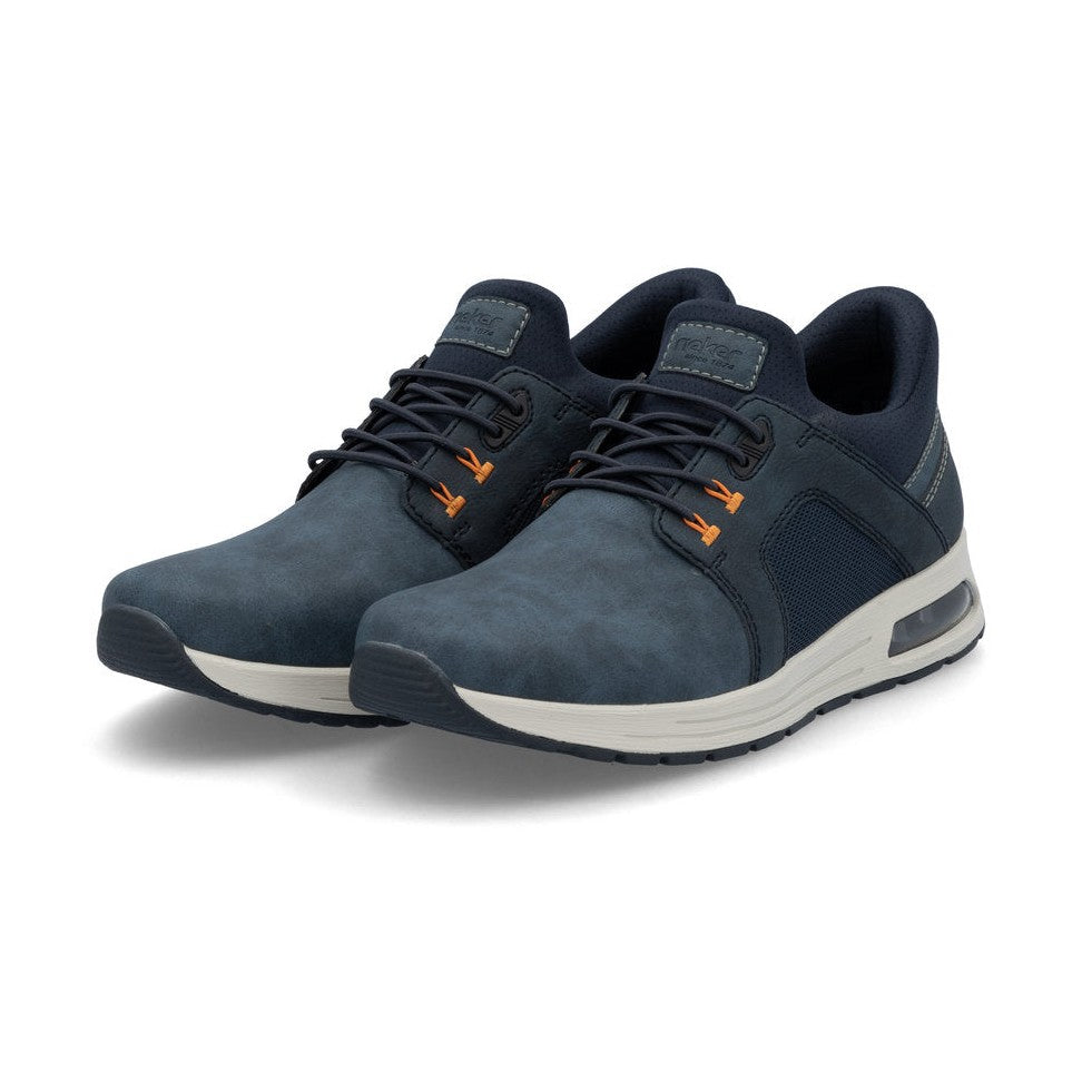 Reiker Men's Shoe- Wide fitting Step-In Shoe with Elastic Lace NAVY B1053-14