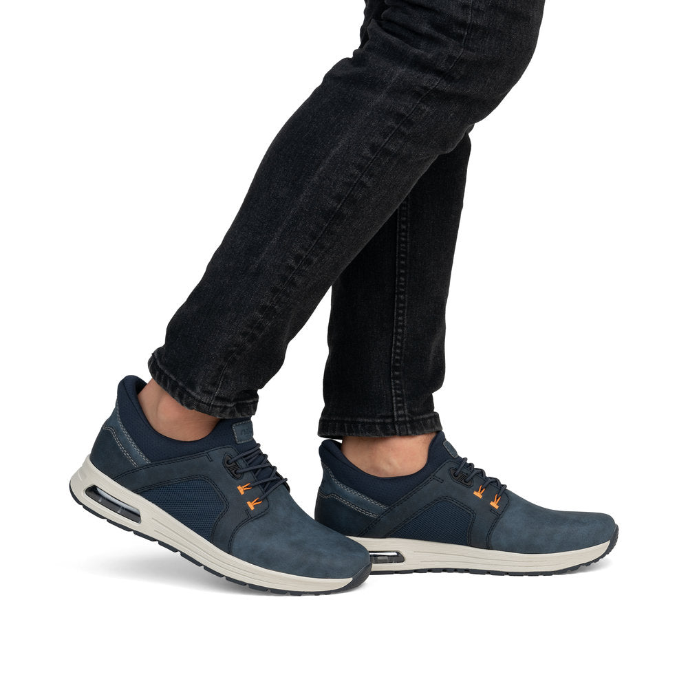 Reiker Men's Shoe- Wide fitting Step-In Shoe with Elastic Lace NAVY B1053-14