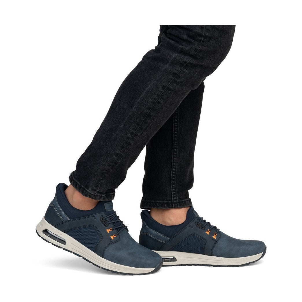 Reiker Men's Shoe- Wide fitting Step-In Shoe with Elastic Lace NAVY B1053-14