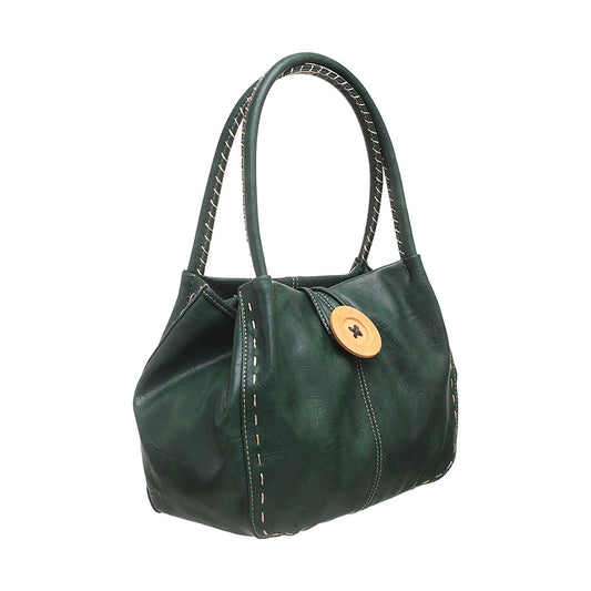 Bessie London GREEN Classic Button Bag BW446