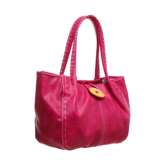 Bessie London Fuchsia Classic Button Bag BW446