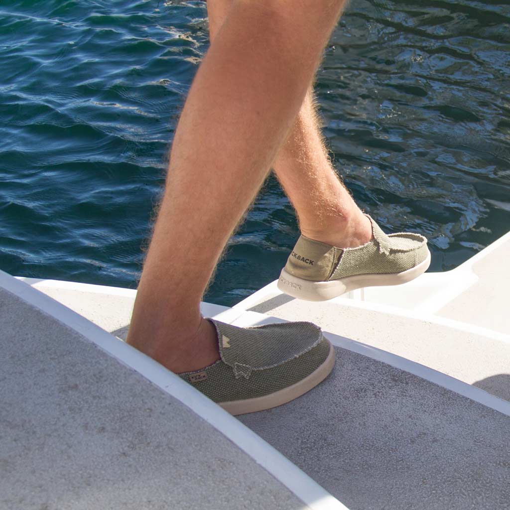 Kickback Barbeach KHAKI Woven Canvas Slip On Shoe K10354103