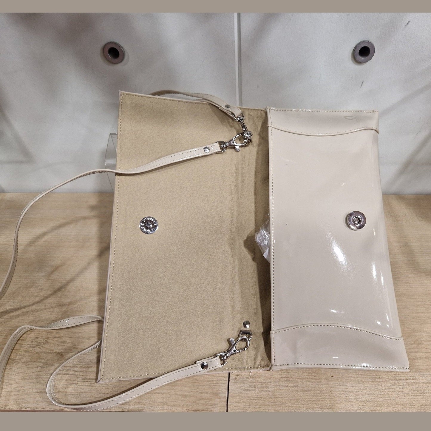 Bioeco Handbag Clutch with Shoulder strap and Wrist Strap BEIGE B002-1777