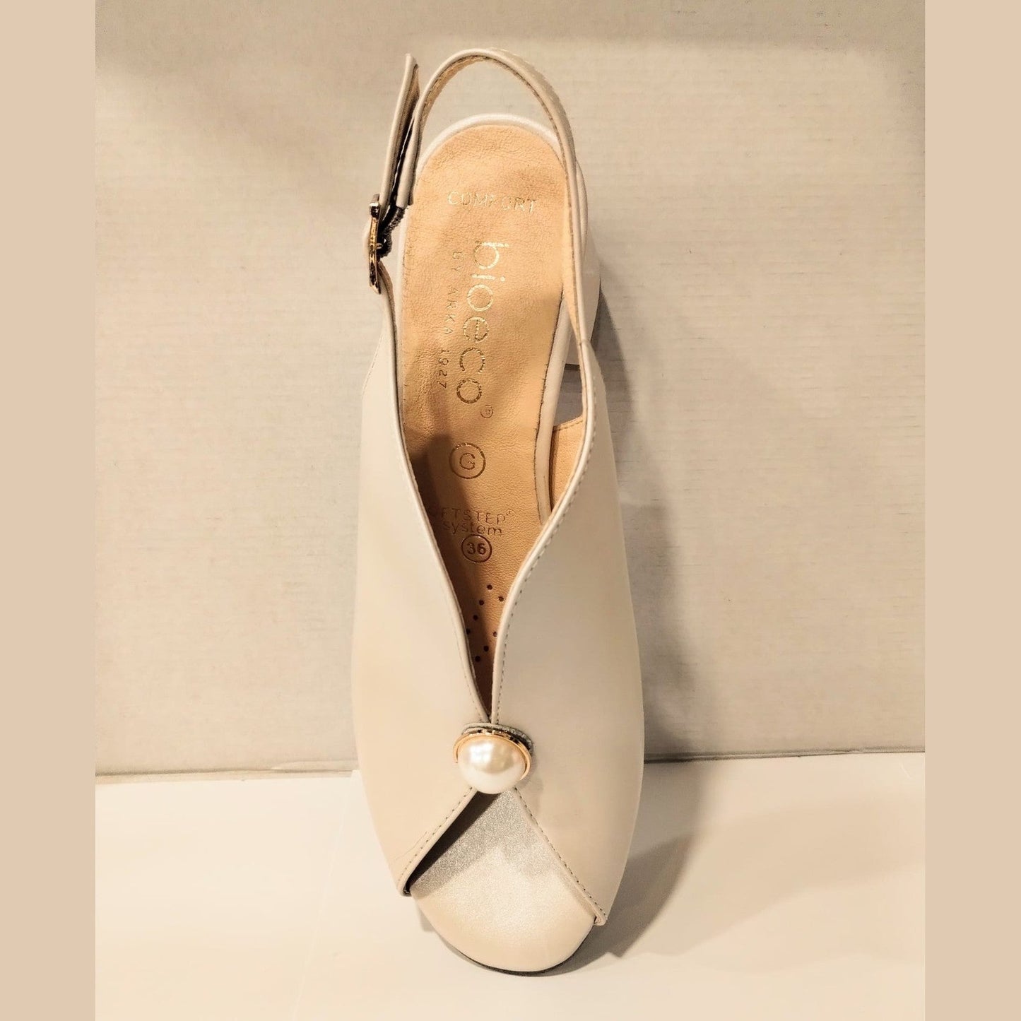 Bioeco Occasion Wear 4261 PEARL Soft Leather Wide Fitting Slingback Shoe