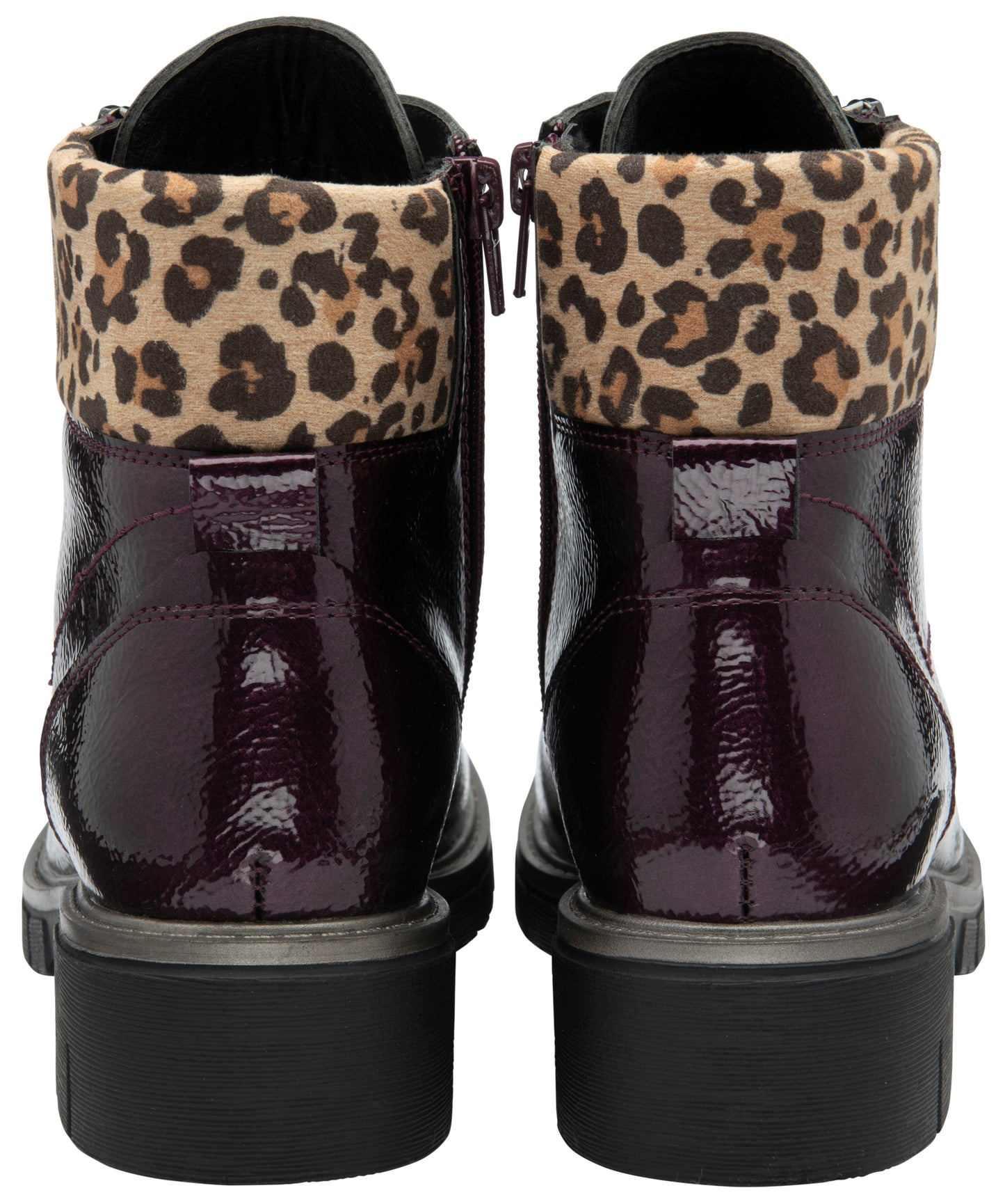 Lotus Boot Charleston Patent Ankle Boot with Lace and zip PURPLE ULB383
