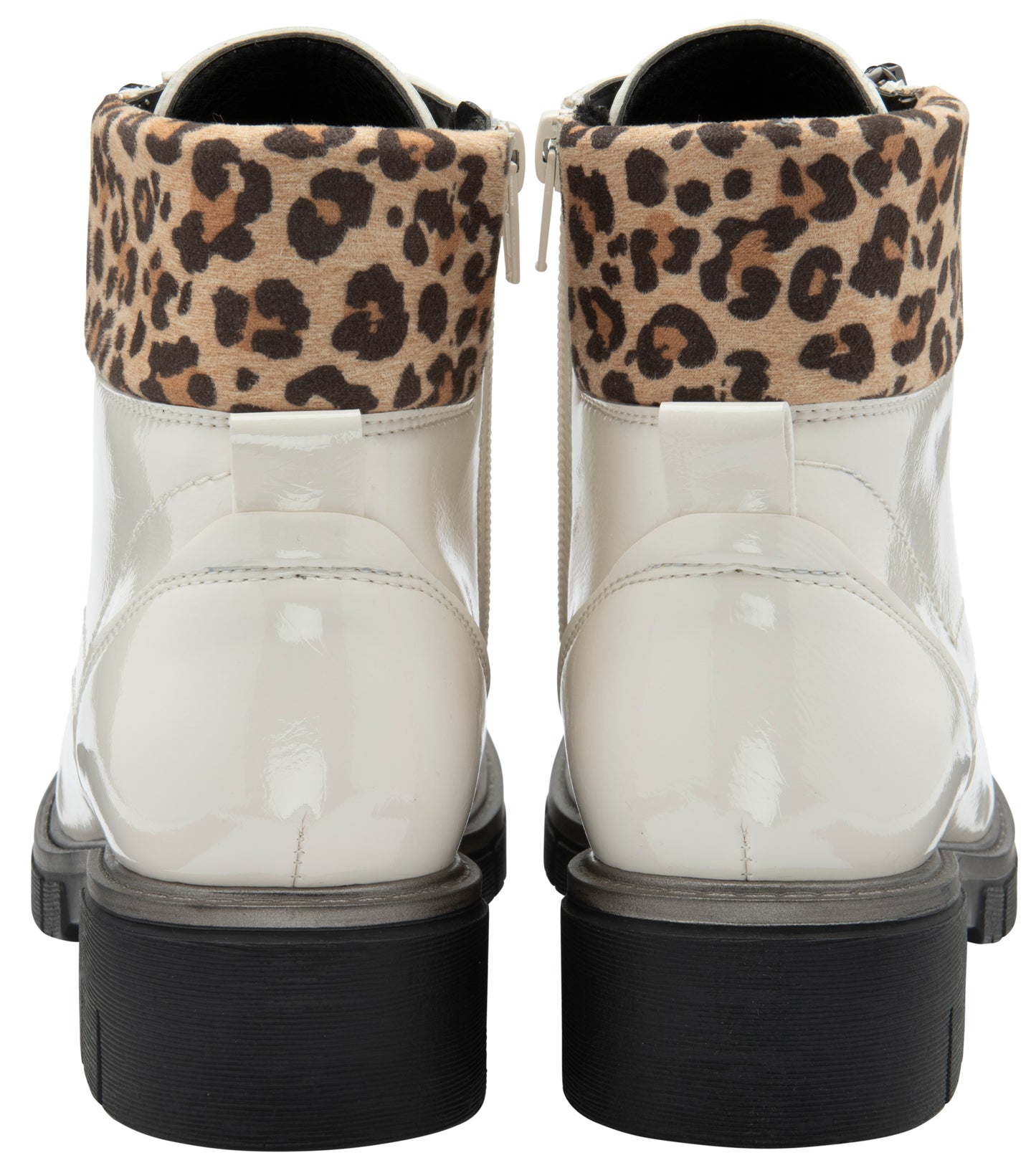 Lotus Boot Charleston Patent Ankle Boot with Lace and zip WHITE ULB383
