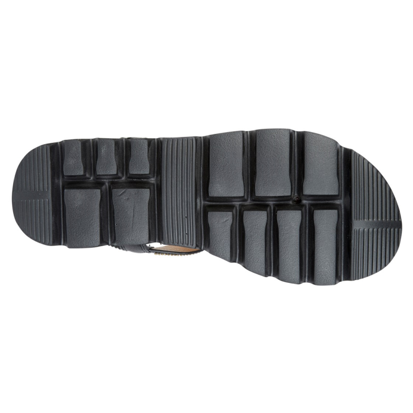 Cipriata BLACK Floral Trim Chunky Sole Sandal L417A