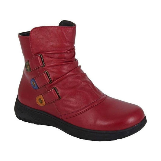 Cipriata L557 Red Soft Leather Zip ankle Boot L557D