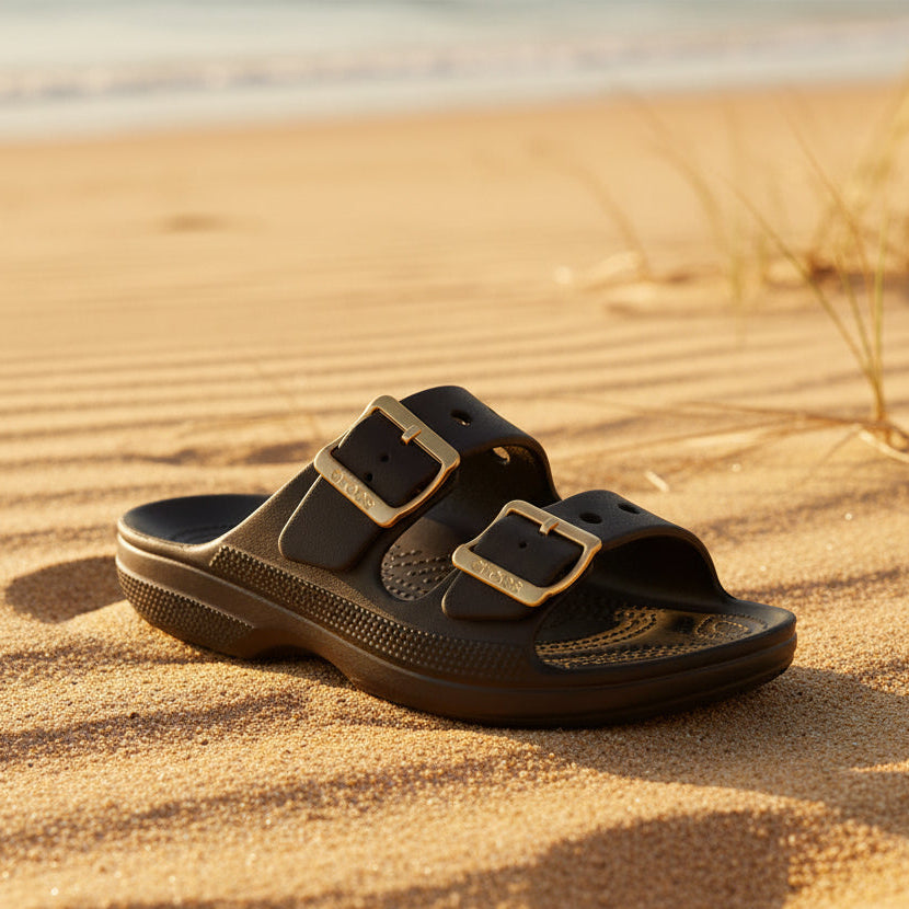 Crocs Saturday metallic buckle sandal BLACK 213316-001