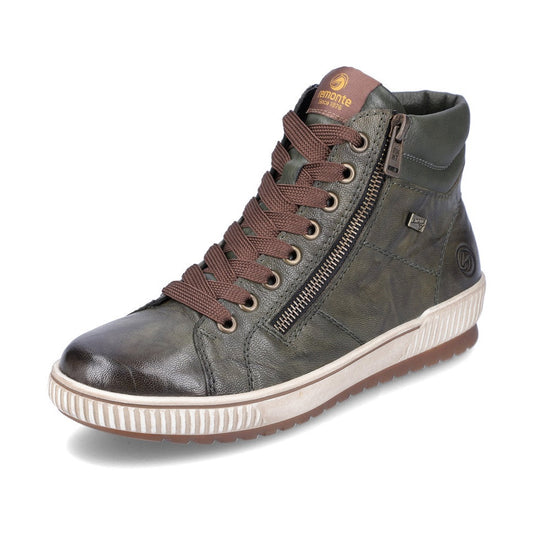 Remonte Ankle Boot D0772-52 GREEN with lace and Zip