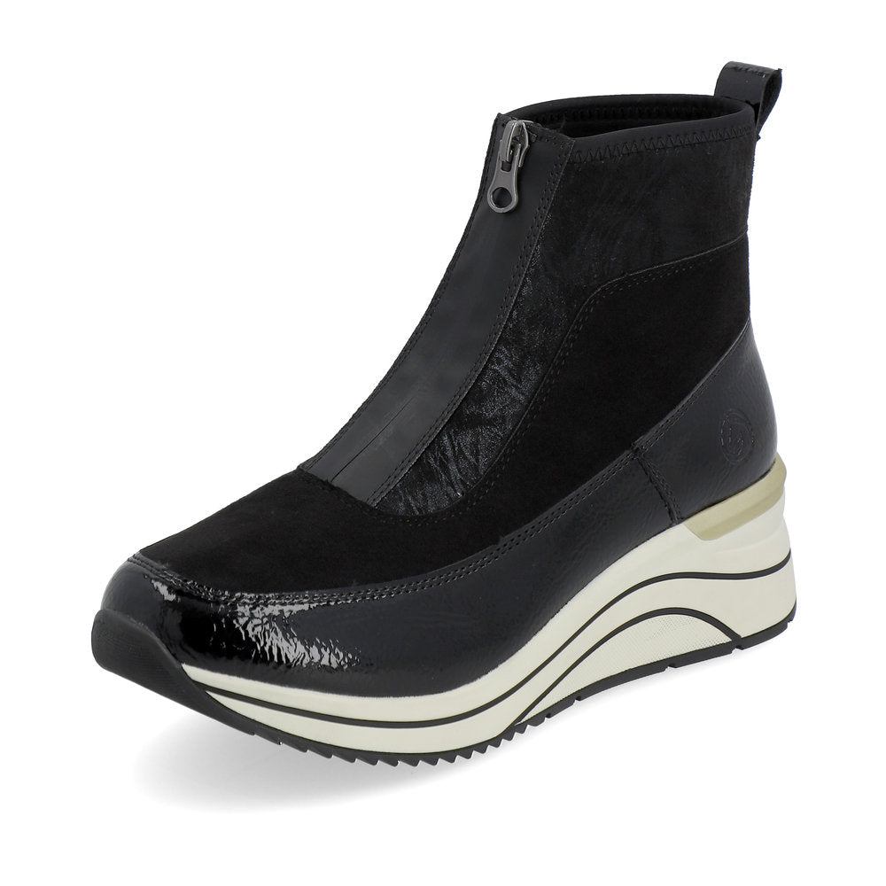 Remonte Ankle Boot D0T71-01 BLACK with front Zip