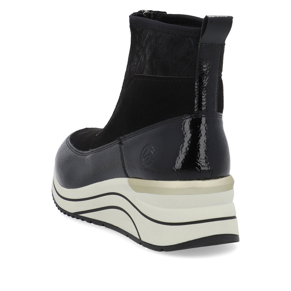 Remonte Ankle Boot D0T71-01 BLACK with front Zip