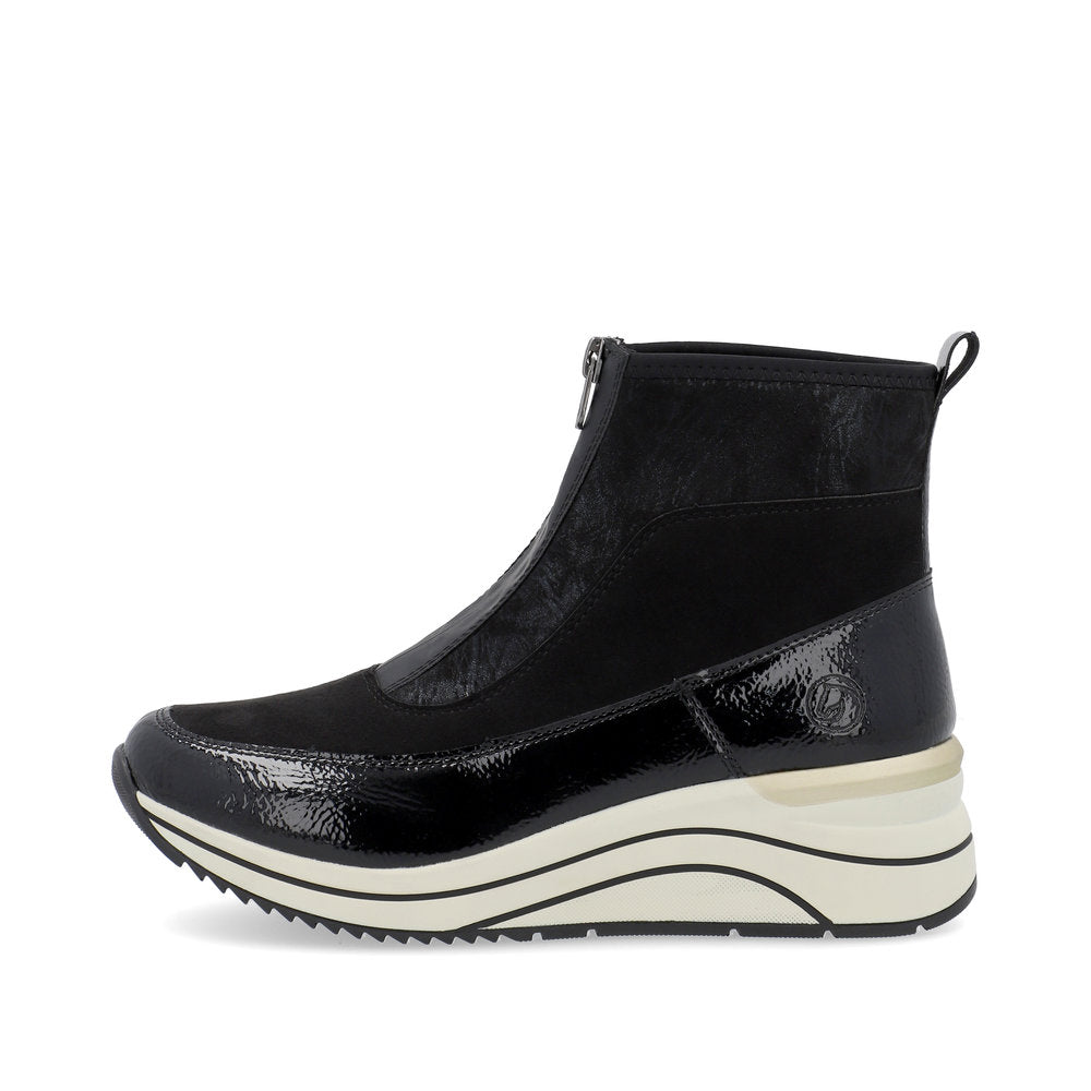 Remonte Ankle Boot D0T71-01 BLACK with front Zip