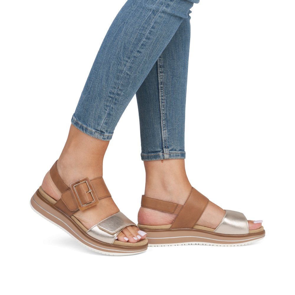 Remonte Wedge Sandal D1j53-22 BROWN