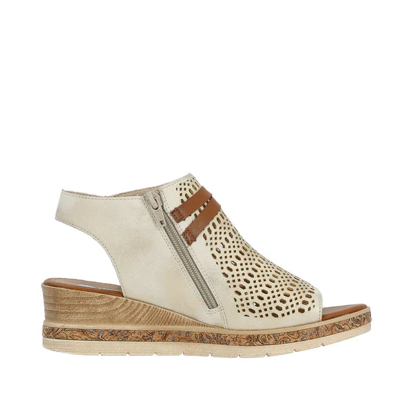 Remonte Gladiator Style low Wedge Metallic Gold Sandal D3075-60