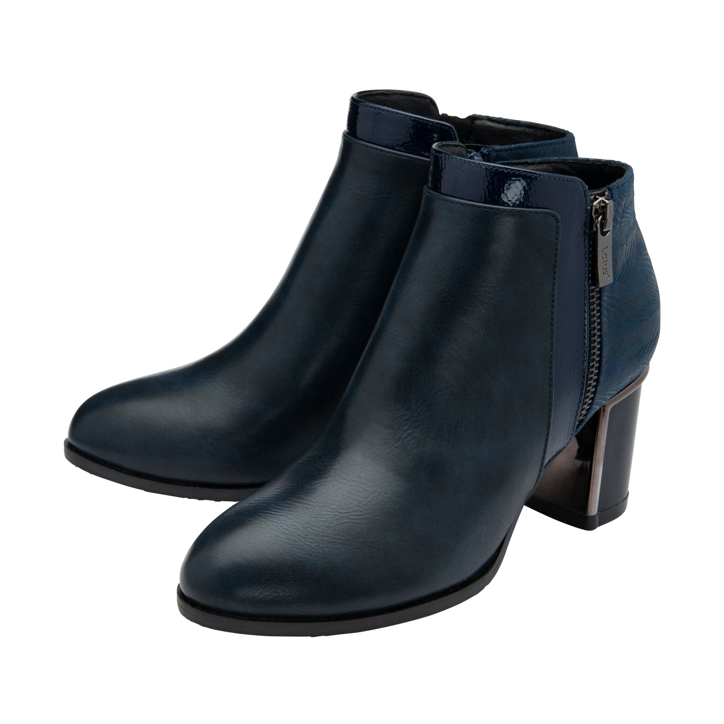Lotus Boot Danielle Classic Smart Heeled Ankle Boot ULB402 NAVY