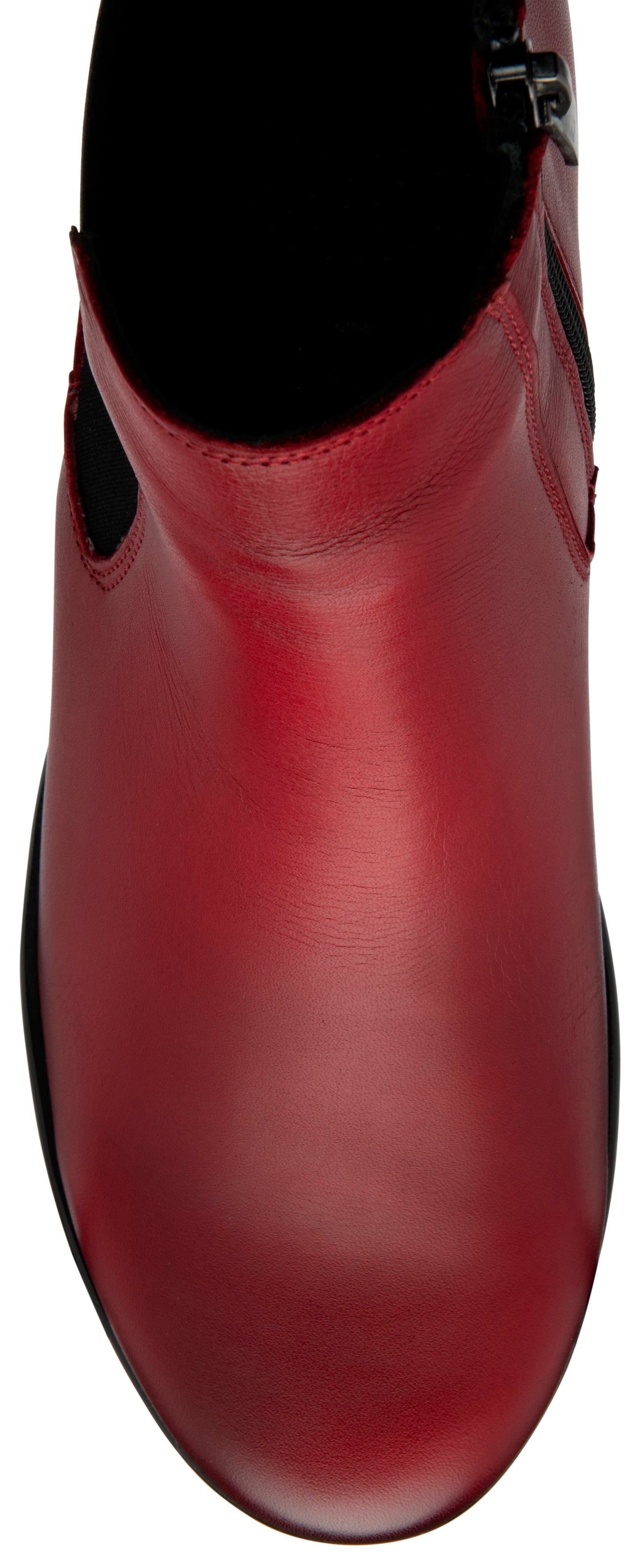 Lotus Boot Dresden Leather Ankle boot with wedge sole elasticated sides and zip RED DRESDEN