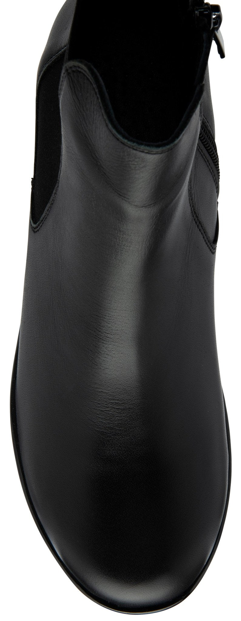 Lotus Boot Dresden Leather Ankle boot with wedge sole elasticated sides and zip BLACK DRESDEN