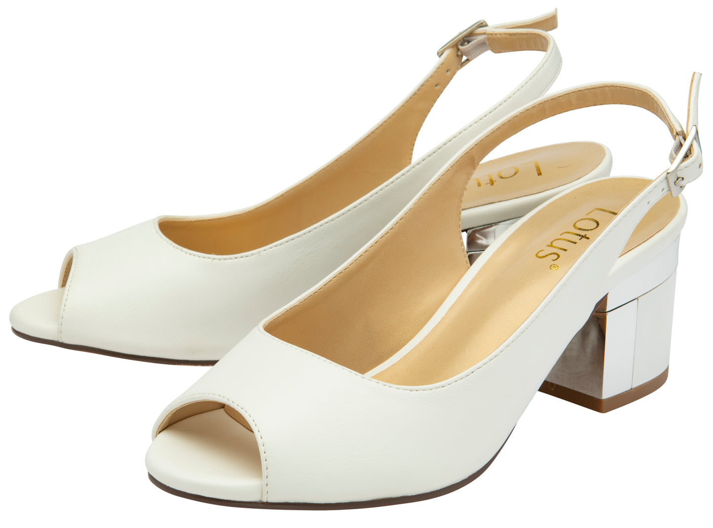Lotus Occasion Wear Evelyn WHITE Black Heel Dress Shoes ULS393