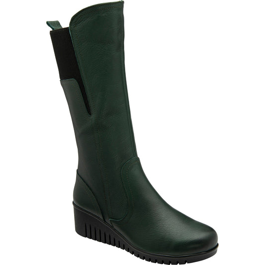 Lotus Boot Fitzgerald Mid Calf Leather Boot with zip GREEN ULB345