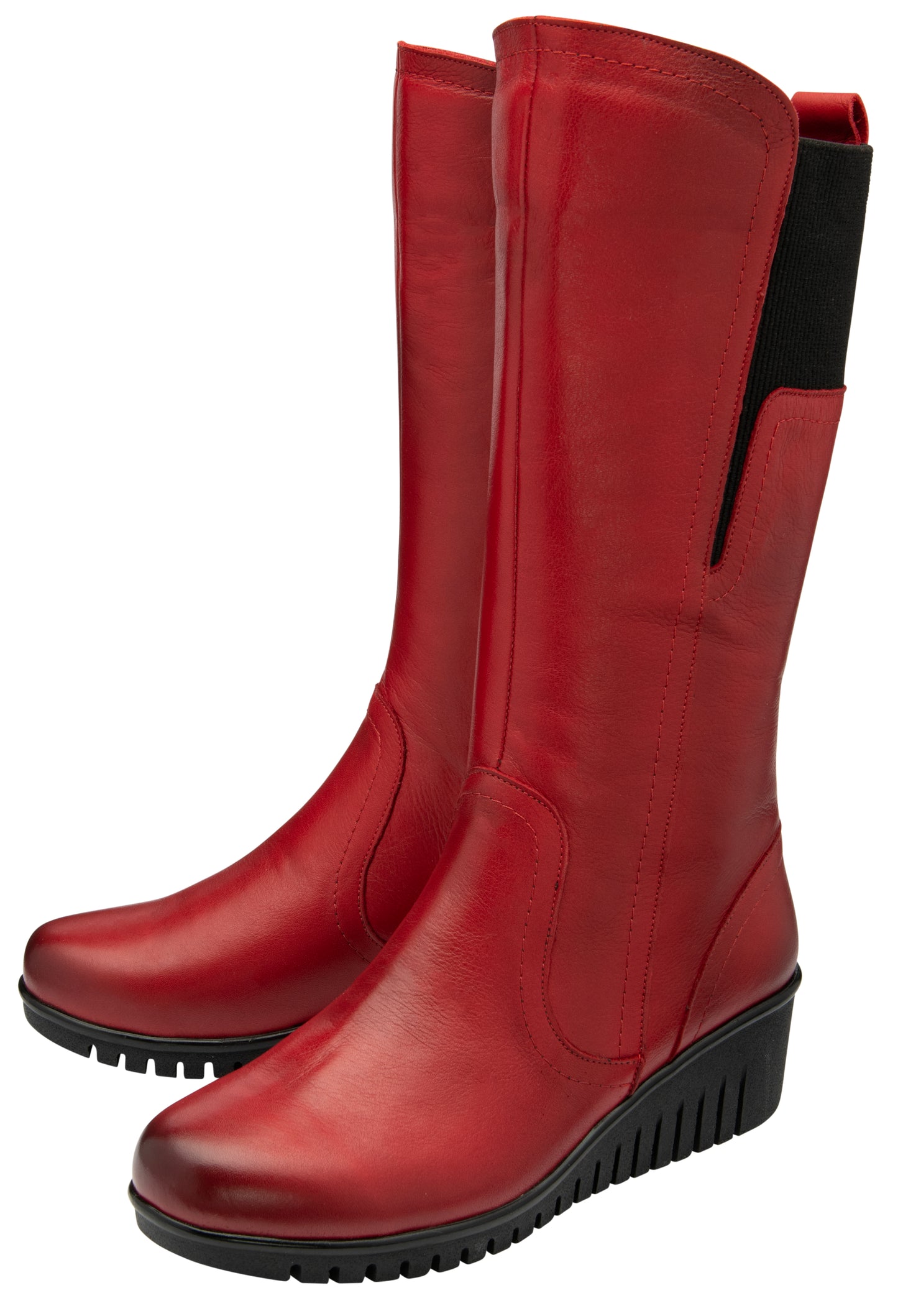 Lotus Boot Fitzgerald Mid Calf Leather Boot with zip RED ULB345