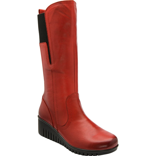 Lotus Boot Fitzgerald Mid Calf Leather Boot with zip RED ULB345